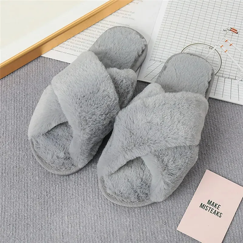Winter Casual Fluffy Soft Warm Slippers