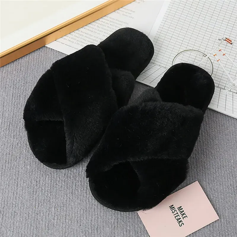 Winter Casual Fluffy Soft Warm Slippers