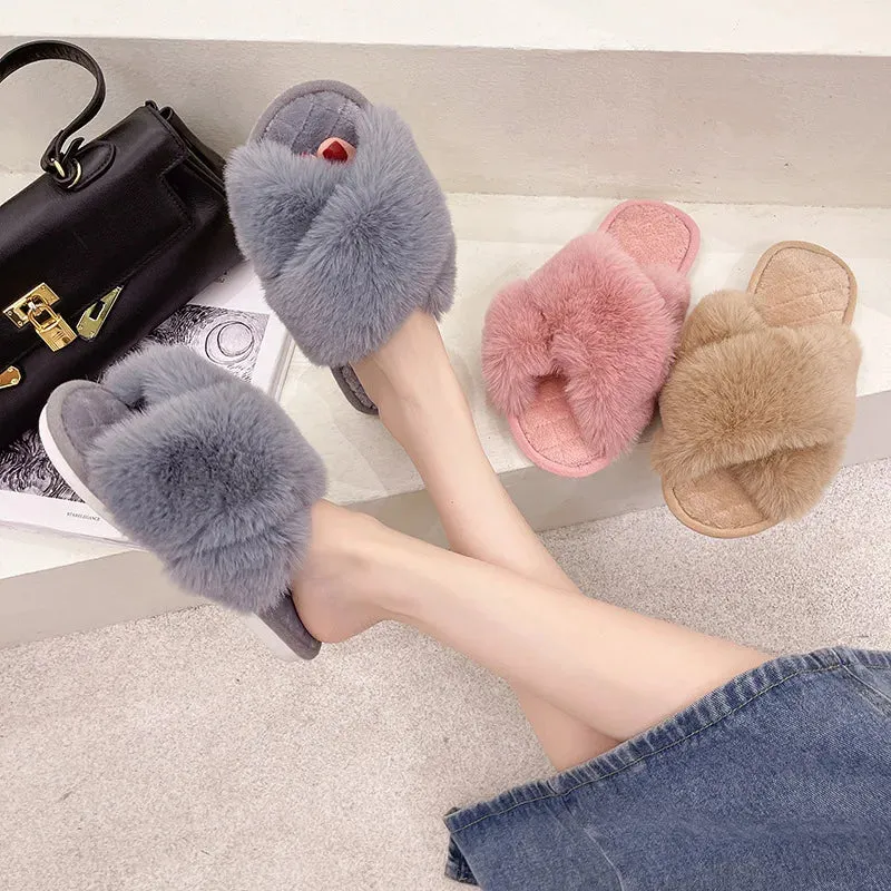 Winter Casual Fluffy Soft Warm Slippers