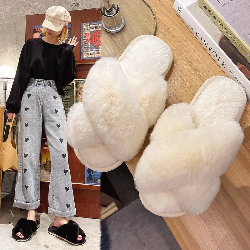Winter Casual Fluffy Soft Warm Slippers