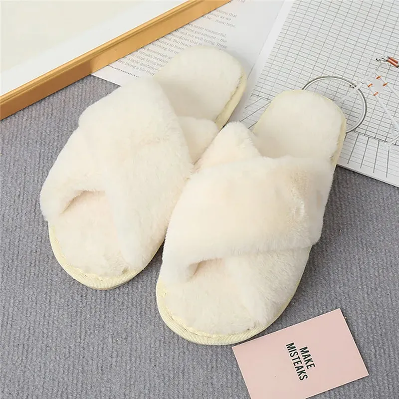 Winter Casual Fluffy Soft Warm Slippers