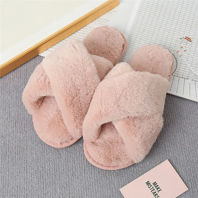 Winter Casual Fluffy Soft Warm Slippers