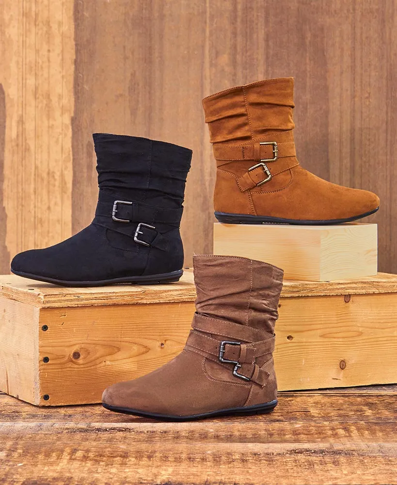 Women's Comfort Booties with Buckles